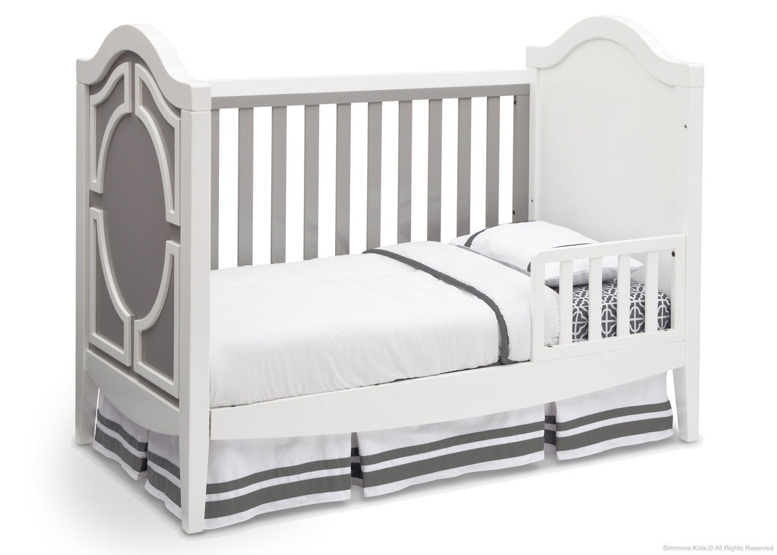 Simmons Kids Antique White/Grey (066) Hollywood 3-in-1 Crib, Toddler Bed Conversion a4a