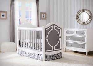 Simmons Kids Antique White/Grey (066) Hollywood 3-in-1 Crib, Crib Conversion in Setting a1a 11