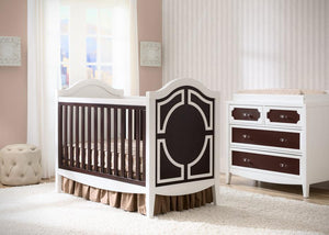 Simmons Kids White/Dark Chocolate (141) Hollywood 3-in-1 Crib, Crib Conversion in Setting b1b 18
