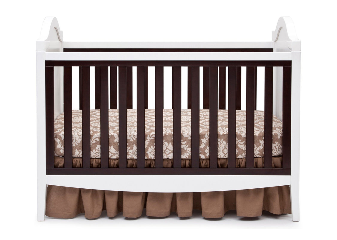 Simmons Kids White/Dark Chocolate (141) Hollywood 3-in-1 Crib, Crib Conversion Front View b2b