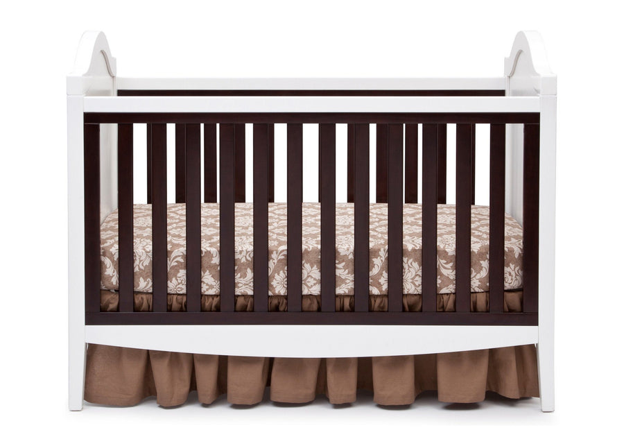 Simmons Kids White/Dark Chocolate (141) Hollywood 3-in-1 Crib, Crib Conversion Front View b2b 7-Hollywood 3-in-1 Crib