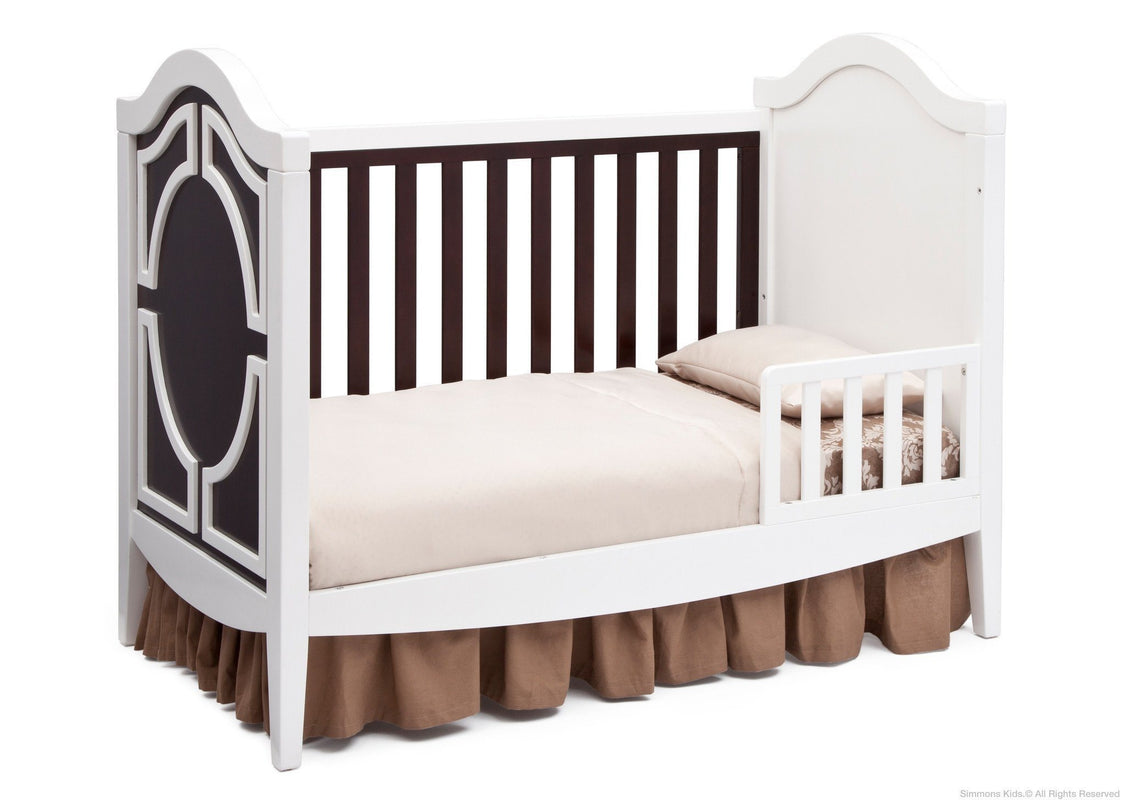 Simmons Kids White/Dark Chocolate (141) Hollywood 3-in-1 Crib, Toddler Bed Conversion c4c