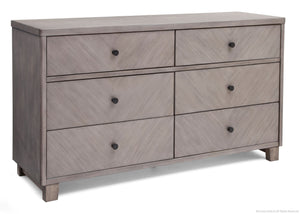 Simmons Kids Stained Grey (054) Chevron 6 Drawer Dresser, Side View a2a 8