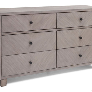 Simmons Kids Stained Grey (054) Chevron 6 Drawer Dresser, Side View a2a 6-Chevron 6 Drawer Dresser
