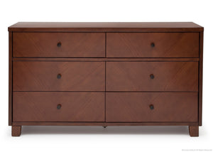 Simmons Kids Espresso Truffle (208) Chevron 6 Drawer Dresser, Front View b1b 1