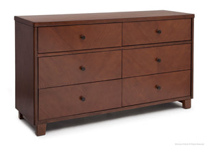 Simmons Kids Espresso Truffle (208) Chevron 6 Drawer Dresser, Side View b2b 12