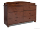 Simmons Kids Espresso Truffle (208) Chevron 6 Drawer Dresser, Side View with Changing Top b4b 7-Chevron 6 Drawer Dresser