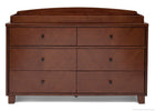 Simmons Kids Espresso Truffle (208) Chevron 6 Drawer Dresser, Front View with Changing Top b3b 6-Chevron 6 Drawer Dresser