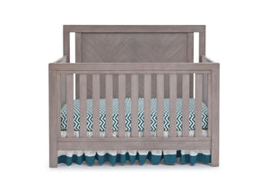 Simmons Kids Stained Grey (054) Chevron Crib 'N' More, Crib Conversion Front View a1a 14