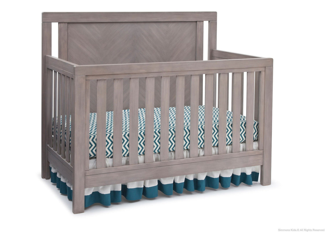 Simmons Kids Stained Grey (054) Chevron Crib 'N' More, Crib Conversion