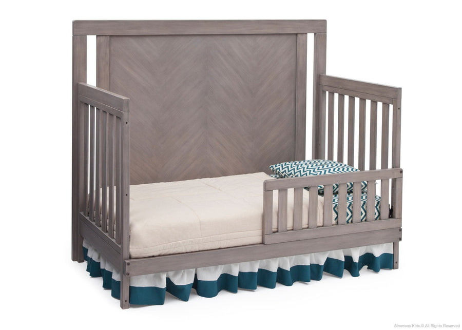 Simmons Kids Stained Grey (054) Chevron Crib 'N' More, Toddler Bed Conversion a3a 3-Chevron Crib 'N' More