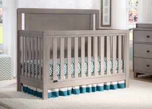 Simmons Kids Stained Grey (054) Chevron Crib 'N' More, Crib Conversion Room Shot a0a 0