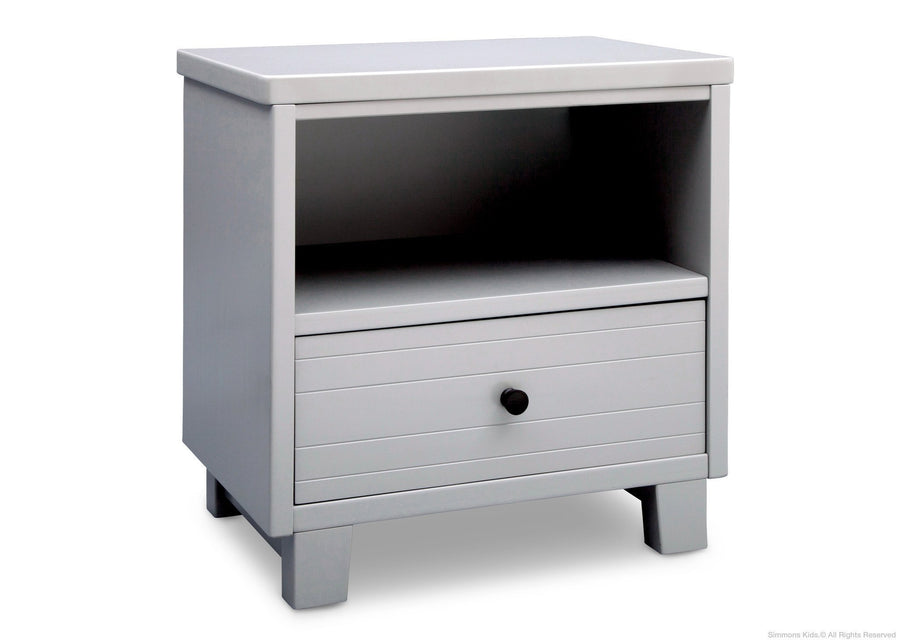 Simmons Kids Grey (026) Rowen Nightstand, Side View a2a 1-Cubby Nightstand