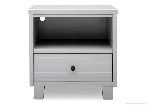 Simmons Kids Grey (026) Rowen Nightstand, Front View a1a 2-Cubby Nightstand