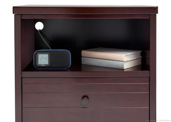 Simmons Kids Black Espresso (907) Rowen Nightstand, Detail and Props b3b 6-Cubby Nightstand
