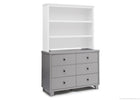 Simmons Kids Grey (026) Rowen Double Dresser (320030), Right Side View with Rowen Bookcase & Hutch a6a 4-Rowen Double Dresser