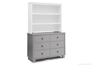 Simmons Kids Grey (026) Rowen Double Dresser (320030), Right Side View with Rowen Bookcase & Hutch a6a 3