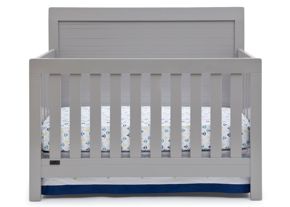 Simmons Kids Grey (026) Rowen Crib (320180), Front View with Crib Conversion a1a