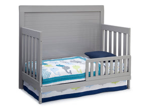 Simmons Kids Grey (026) Rowen Crib (320180), Side View with Toddler Bed Conversion a3a 4