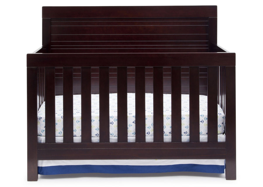Simmons Kids Black Espresso (907) Simmons Kids Rowen Crib (320180), Front View with Crib Conversion b1b 13-Rowen 4-in-1 Crib