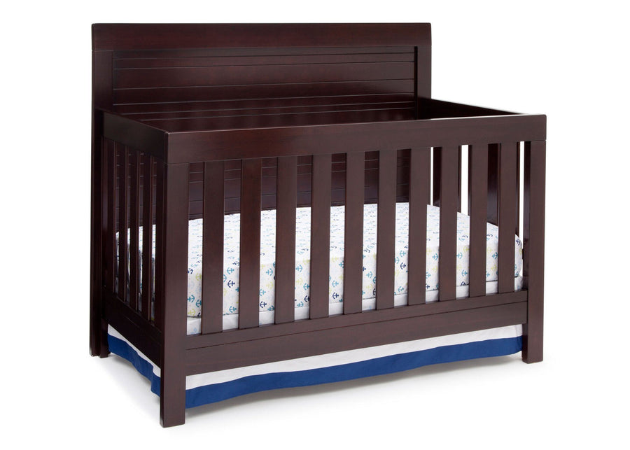 Simmons Kids Black Espresso (907) Simmons Kids Rowen Crib (320180), Front View with Crib Conversion b1b 9-Rowen 4-in-1 Crib