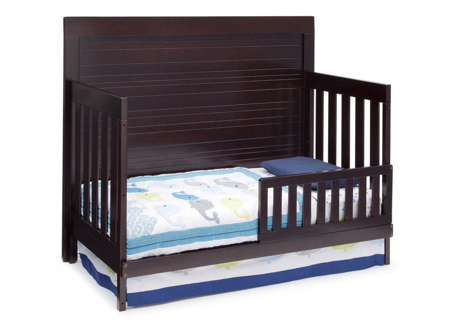 Simmons Kids Black Espresso (907) Simmons Kids Rowen Crib (320180), Side View with Toddler Bed Conversion b3b 10-Rowen 4-in-1 Crib