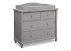Simmons Kids Grey (026) Belmont 4 Drawer Dresser, Side View a1a 2-Belmont 4 Drawer Dresser with Changing Top