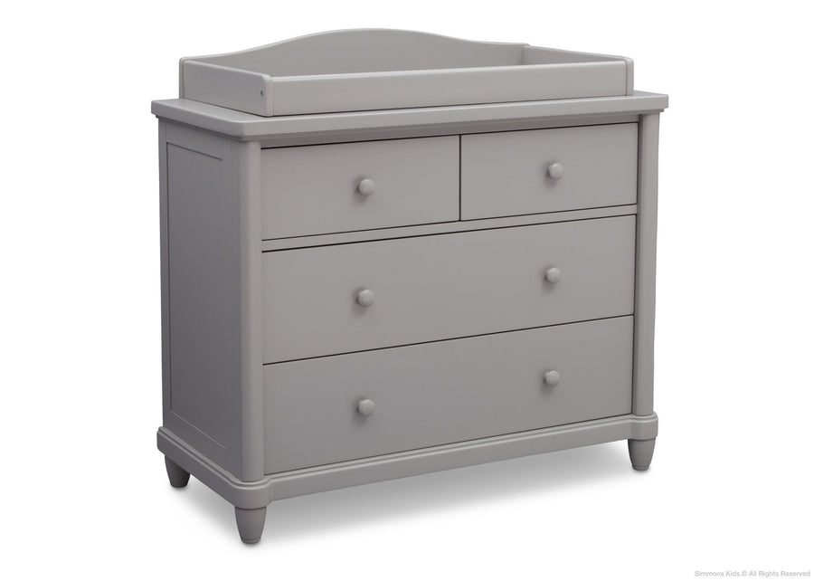 Simmons Kids Grey (026) Belmont 4 Drawer Dresser, Side View a1a 2-Belmont 4 Drawer Dresser with Changing Top