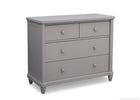 Simmons Kids Grey (026) Belmont 4 Drawer Dresser, without Changing Top Option a3a 4-Belmont 4 Drawer Dresser with Changing Top