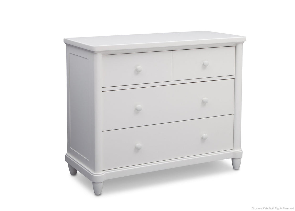 Bianca White (130) Belmont 4 Drawer Dresser, without Changing Top Option b3b