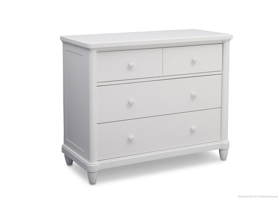 Bianca White (130) Belmont 4 Drawer Dresser, without Changing Top Option b3b 8-Belmont 4 Drawer Dresser with Changing Top