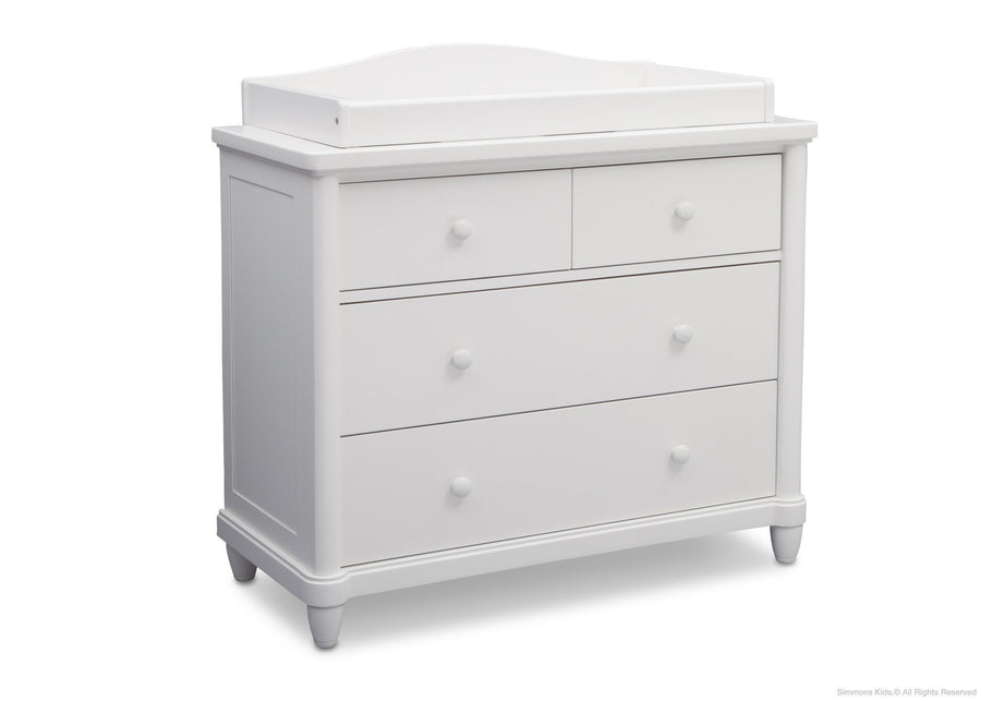 DCB: Bianca White (130) 6-Belmont 4 Drawer Dresser with Changing Top