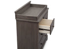 Simmons Kids Rustic Grey (084) Paloma 4 Drawer Dresser, Side View Detail a4a 4-Paloma 4 Drawer Dresser with Changing Top