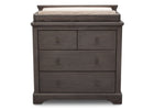 DCB: Simmons Kids Rustic Grey (084) Paloma 4 Drawer Dresser, Front View a3a 3-Paloma 4 Drawer Dresser with Changing Top
