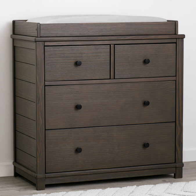 Rustic Grey (084) 17-Monterey 4 Drawer Dresser with Changing Top