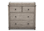 Simmons Kids, Rustic White (119), monterey 4 drawer dresser with changing top, straight view b2b 7-Monterey 4 Drawer Dresser with Changing Top
