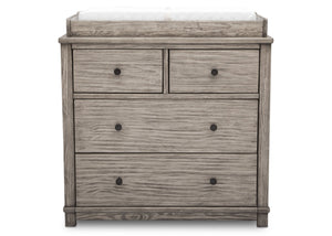 Simmons Kids, Rustic White (119), monterey 4 drawer dresser with changing top, straight view b2b 32