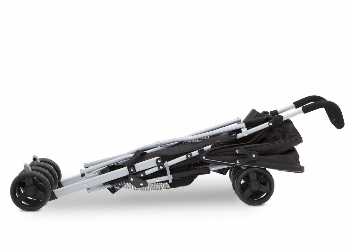 Jeep North Star Stroller by Delta Children, Black with Mellow Yellow (731), can be folded quickly and compactly
