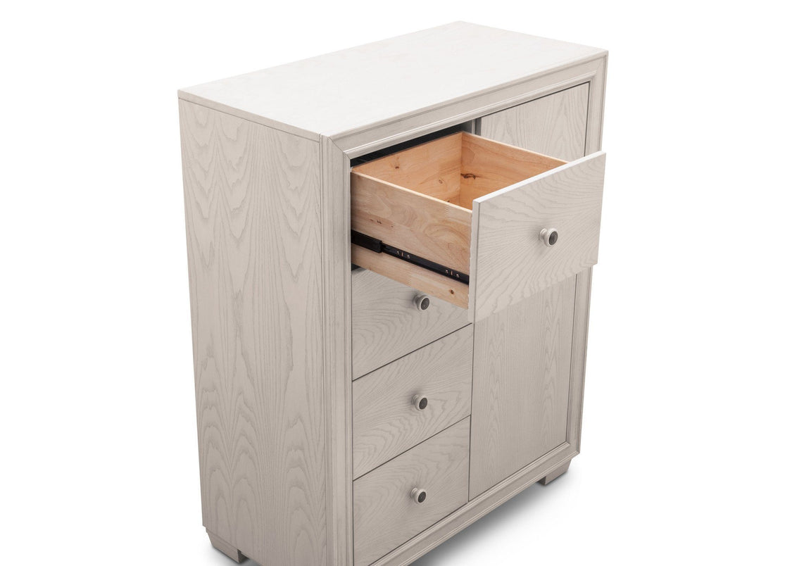 Simmons Kids Antique White (122) Ravello 4 Drawer Combo Chest, Detail 2 View, a5a
