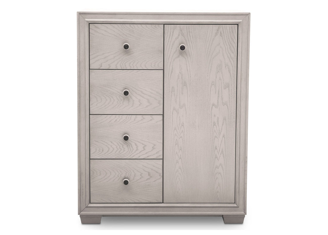Simmons Kids Antique White (122) Ravello 4 Drawer Combo Chest, Front View, a2a