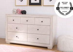 Simmons Kids Antique White (122) Ravello 7 Drawer Dresser, Hangtag View, a1a 10