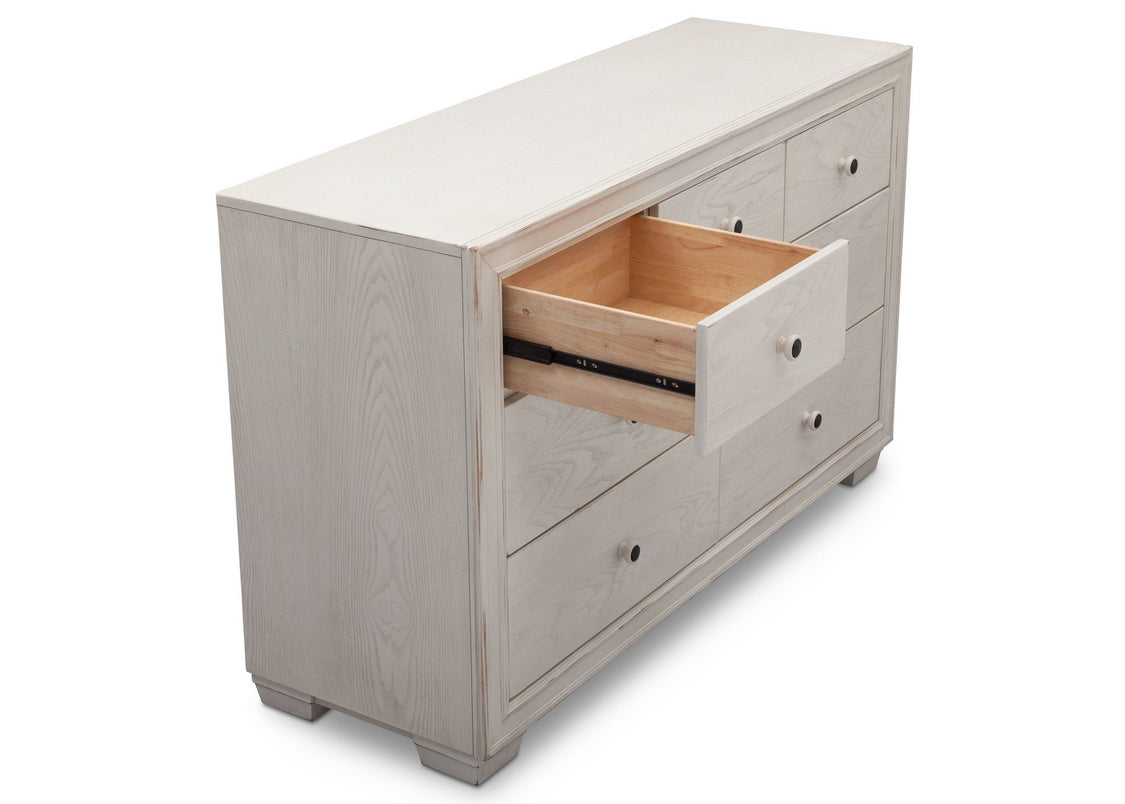 Simmons Kids Antique White (122) Ravello 7 Drawer Dresser, Detail View, a4a