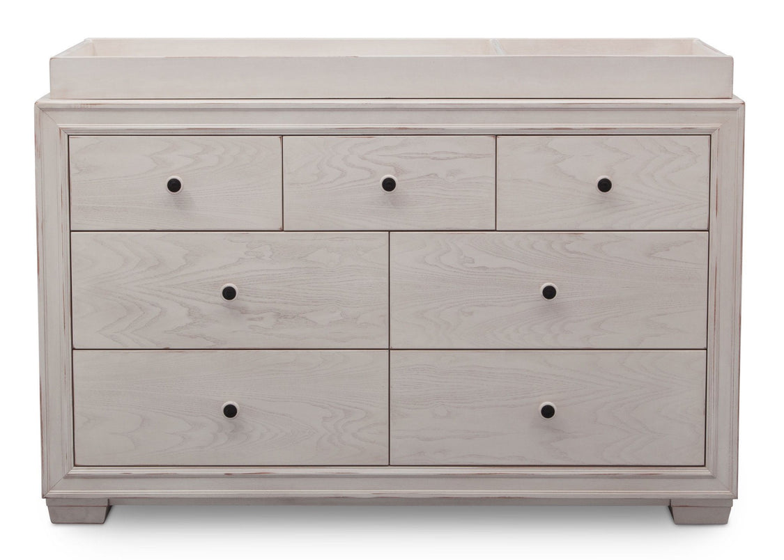Simmons Kids Antique White (122) Ravello 7 Drawer Dresser, Front View, a2a