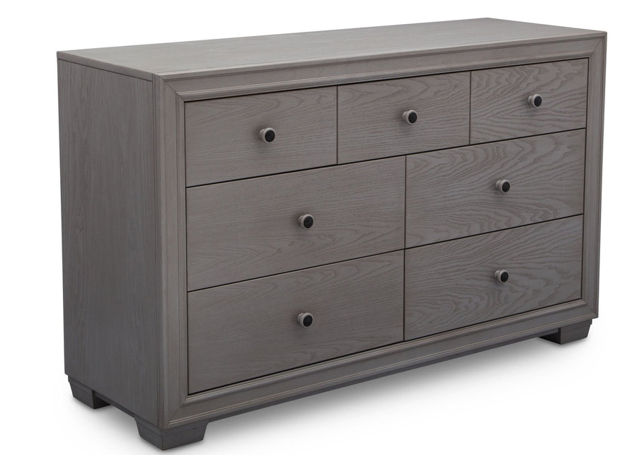 Simmons Kids Storm (161) Ravello 7 Drawer Dresser, Angled View, b3b 6-Ravello 7 Drawer Dresser