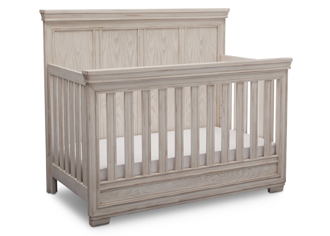 Simmons Kids Antique White (122) Ravello Crib 'N' More, Angled View, b3b