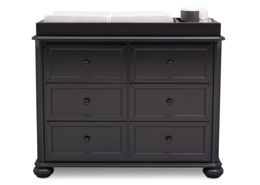 Simmons Kids Ebony (0011) Peyton 6 Drawer Dresser Front View b2b 5-Peyton 6 Drawer Dresser