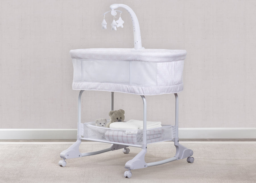 Pink Fresco (2328) 1-SleepCool Rocking Bassinet with Airflow Mesh