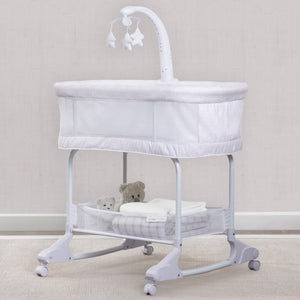 Pink Fresco (2328) 35302-2328 11-SleepCool Rocking Bassinet with Airflow Mesh