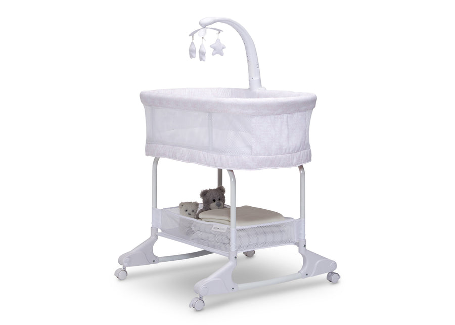 Pink Fresco (2328) 3-SleepCool Rocking Bassinet with Airflow Mesh