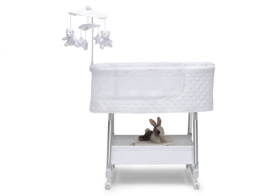 White (100) 6-Nod Bassinet - Smart Sleeper Compatible with Amazon Alexa, Google Assistant and Delta Children Connect App